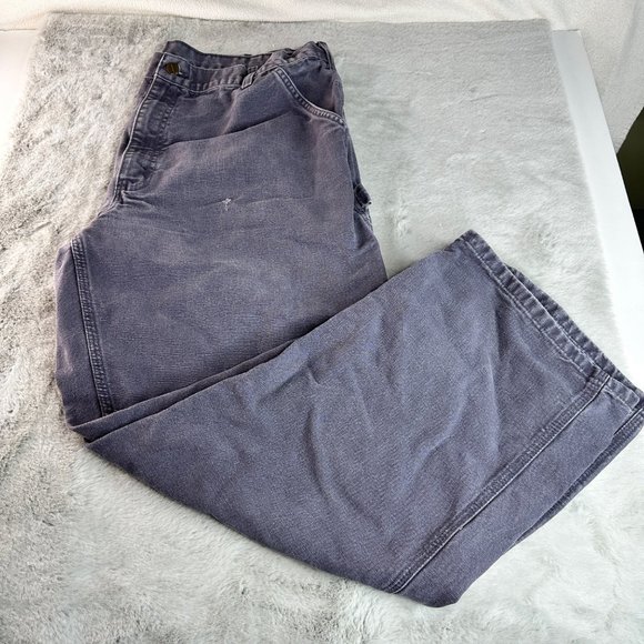 Carhartt Men's Loose Fit Washed Duck Gray Utility Work Pant Bungaree Fit 40x32 - Picture 1 of 8